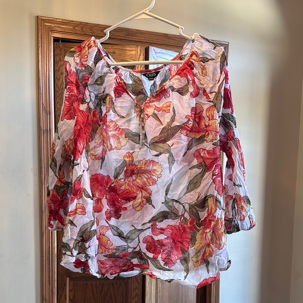 Chaps Lightweight Floral Top